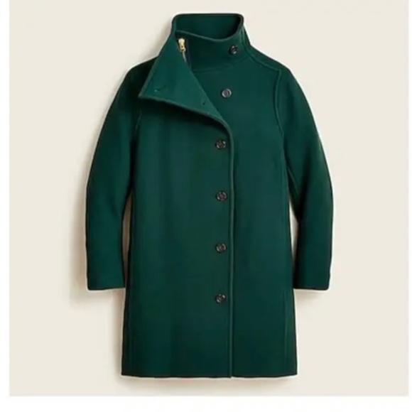 J. Crew Jackets & Blazers - STUNNING J. Crew emerald green stadium cloth Villa coat 12T
